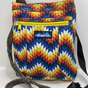 Kavu Rope Sling Shoulder Bag Crossbody Messenger Canvas Purse Bag Multicolor
